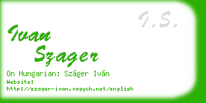 ivan szager business card