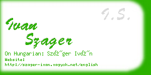 ivan szager business card